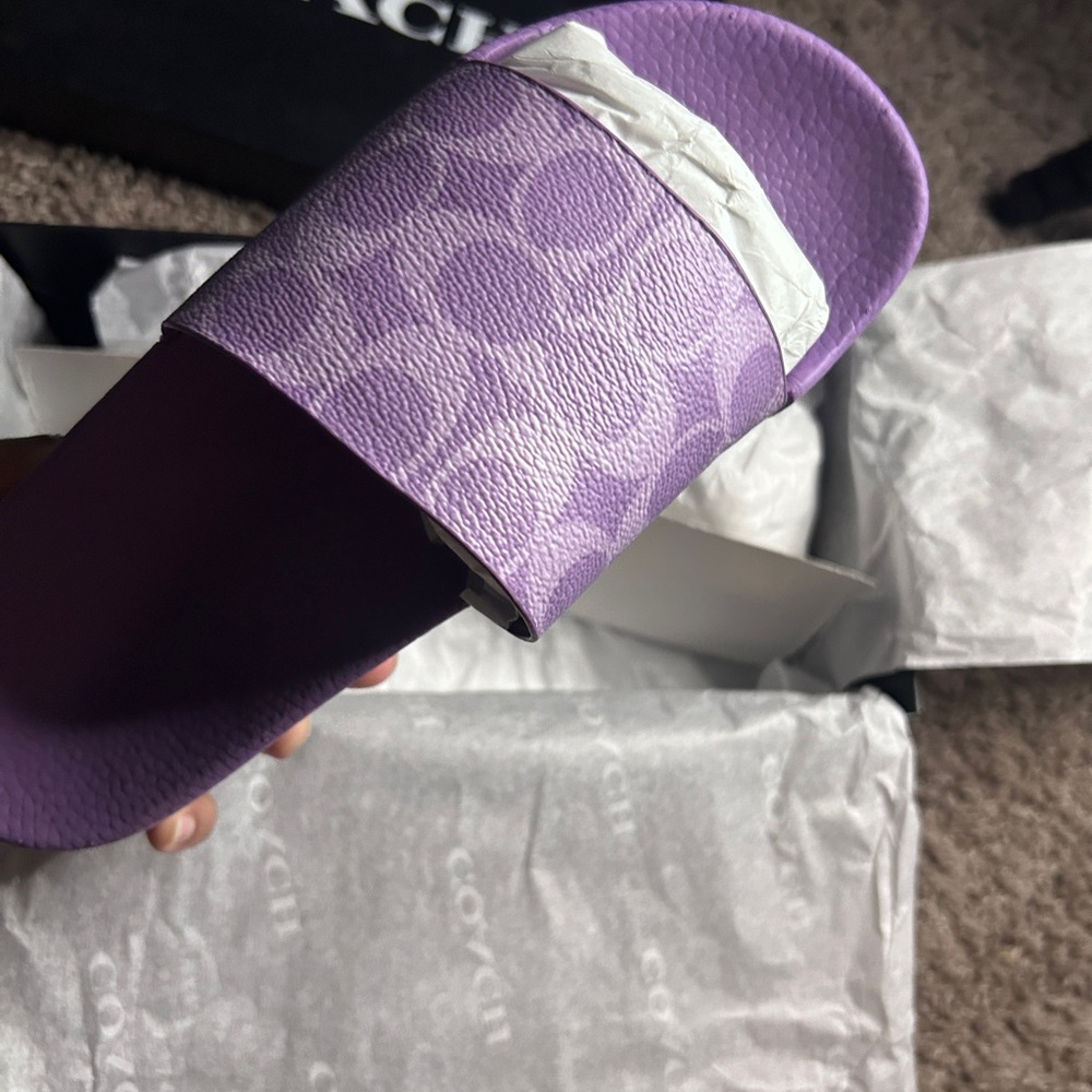 Coach Lavender Slide Sandals